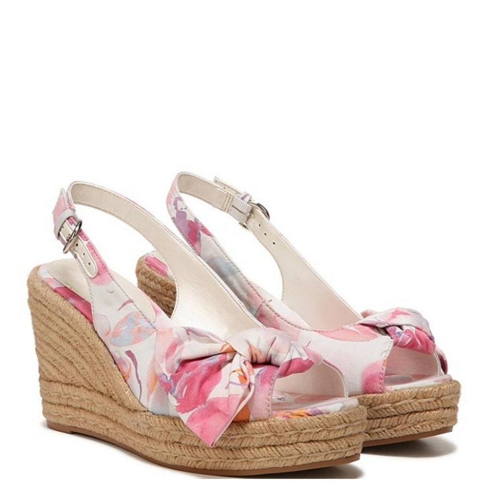 Naturalizer Bettina Floral Fabric Espadrille Platform Wedge Sandals